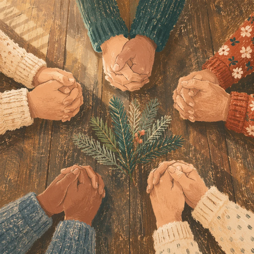 Intercessory Prayer Circle with Evergreen Centerpiece