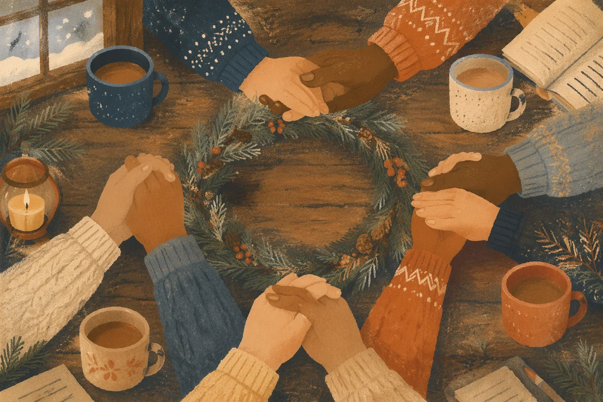 Intercessory Prayer Circle with Evergreen Wreath