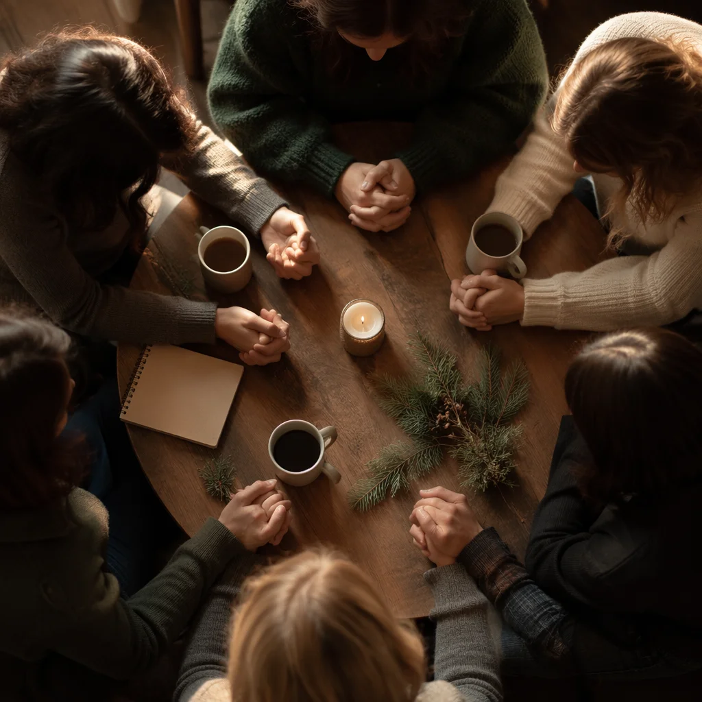 Intercessory Prayer Circle with Evergreen Accents
