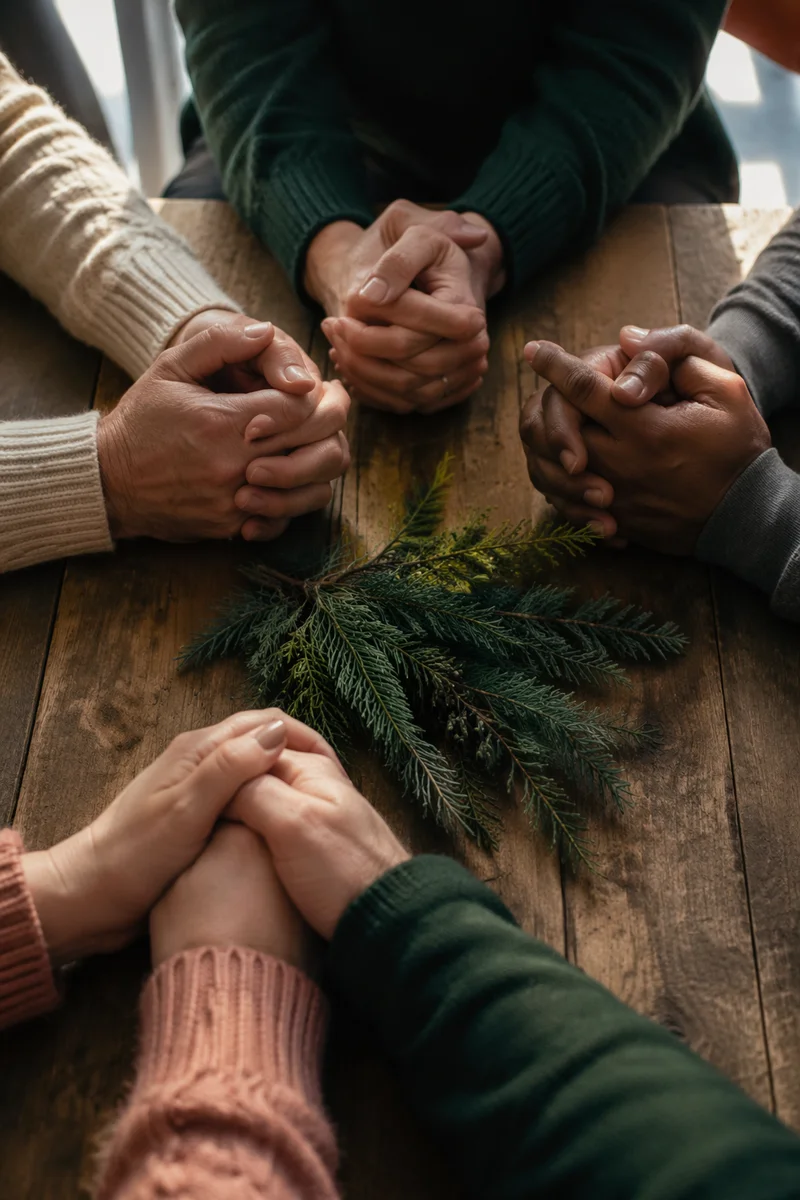 Intercessory Prayer Circle with Evergreen Centerpiece