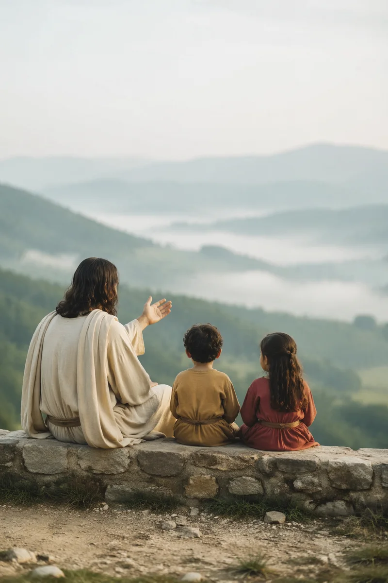 Jesus Blessing Children in Evergreen Hills