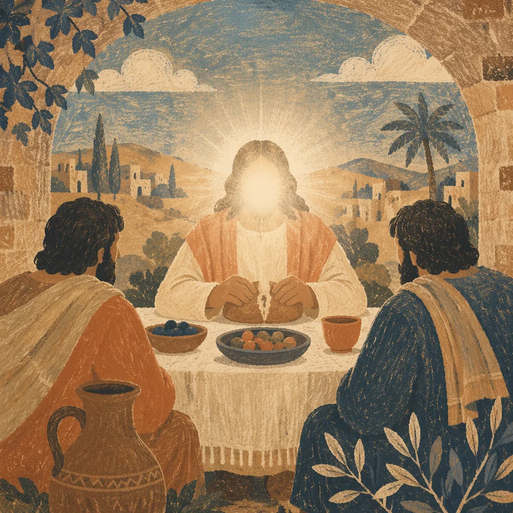 Jesus Breaking Bread at Last Supper