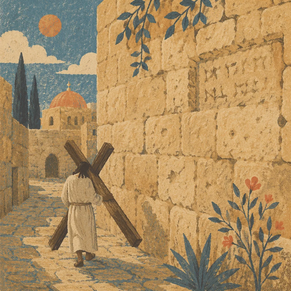 Jesus Carrying Cross on Via Dolorosa
