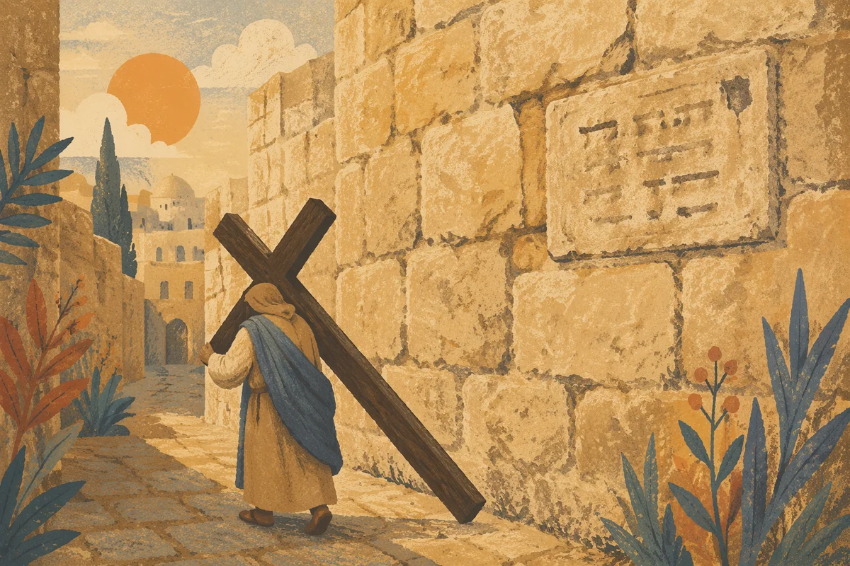 Jesus Carrying the Cross on Via Dolorosa