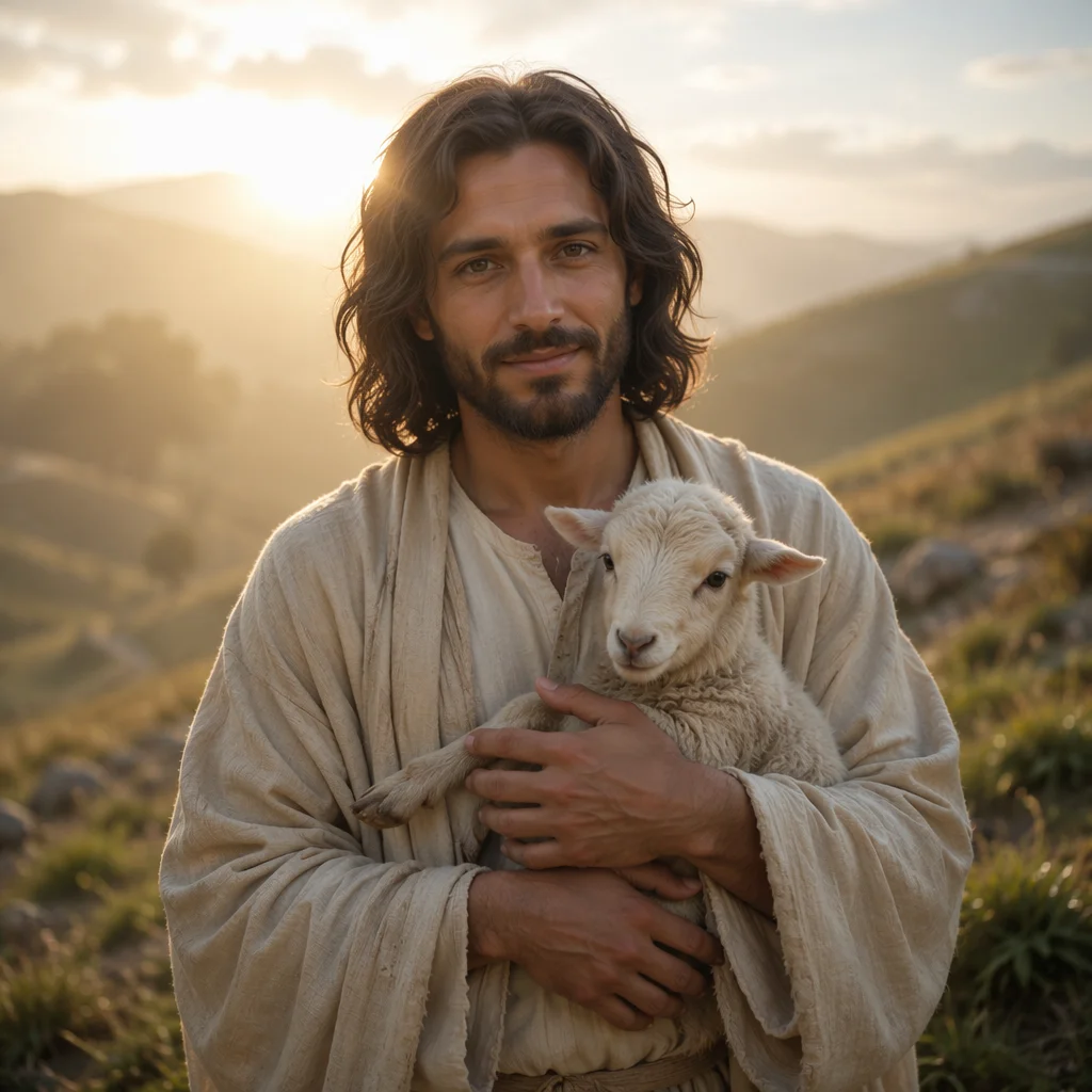 Gentle Shepherd Portrait at Dawn Light