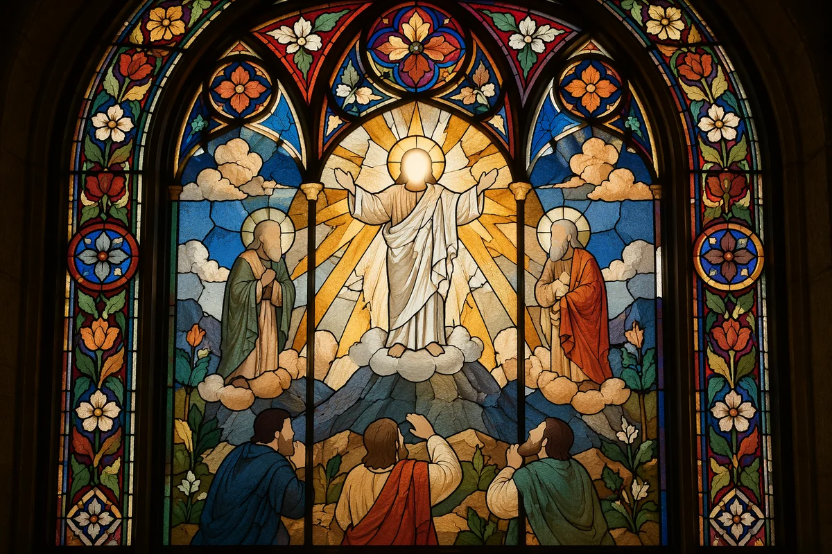 Transfiguration Stained Glass on Mountain Glory