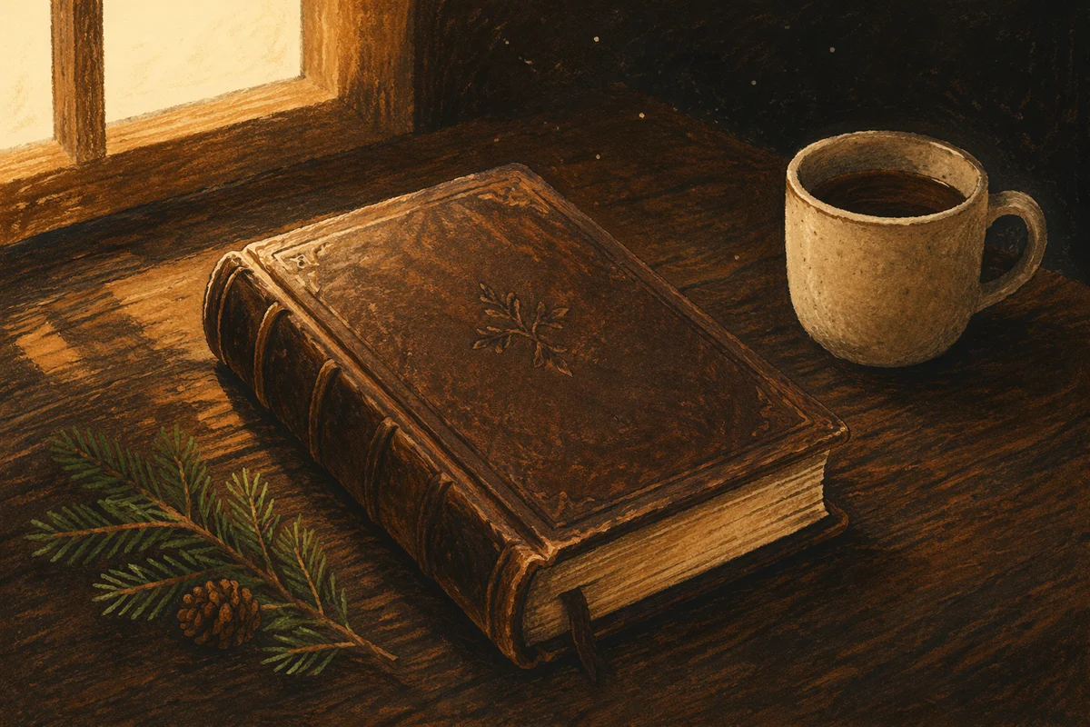 Worn Leather Bible with Evergreen Accent