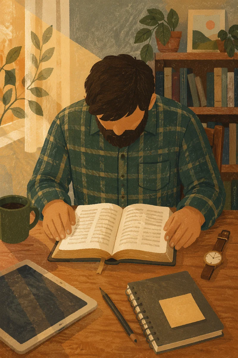 Morning Bible Devotion in Golden Light