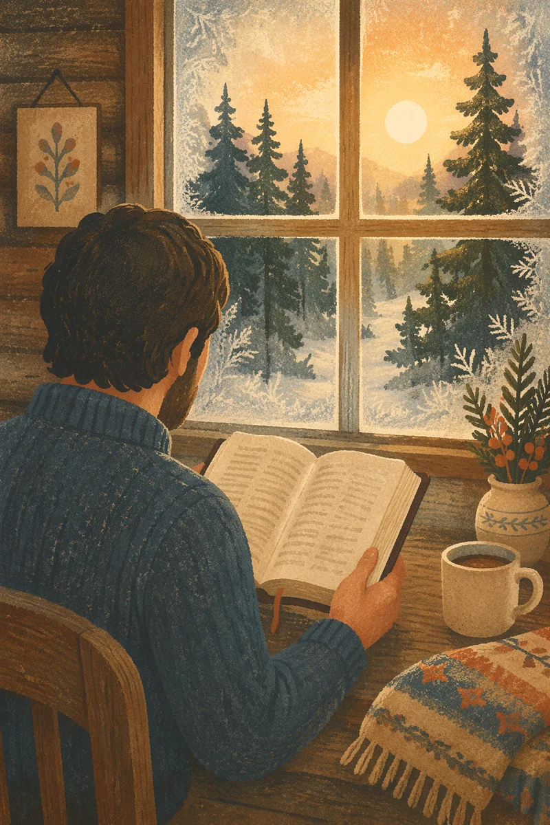 Man Reading Bible by Evergreen Dawn