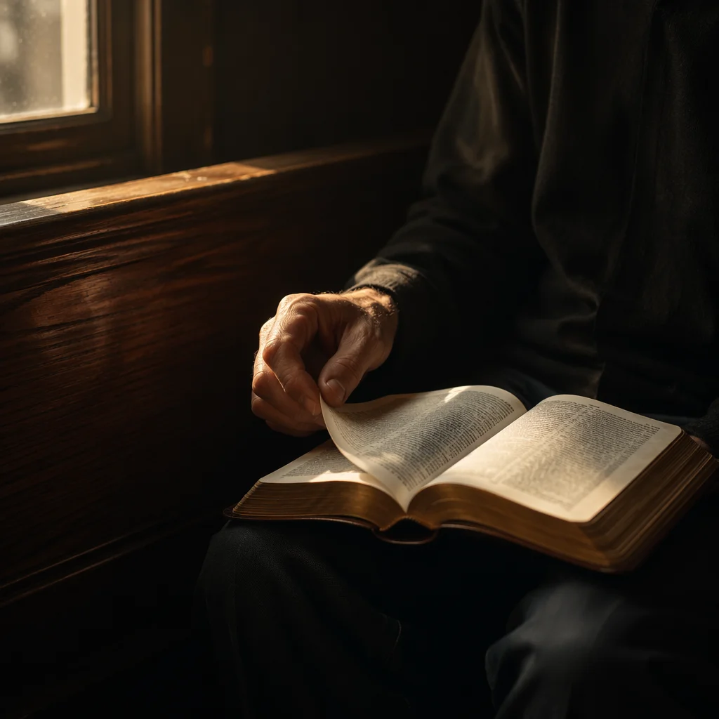 Morning Bible Reading in Golden Light