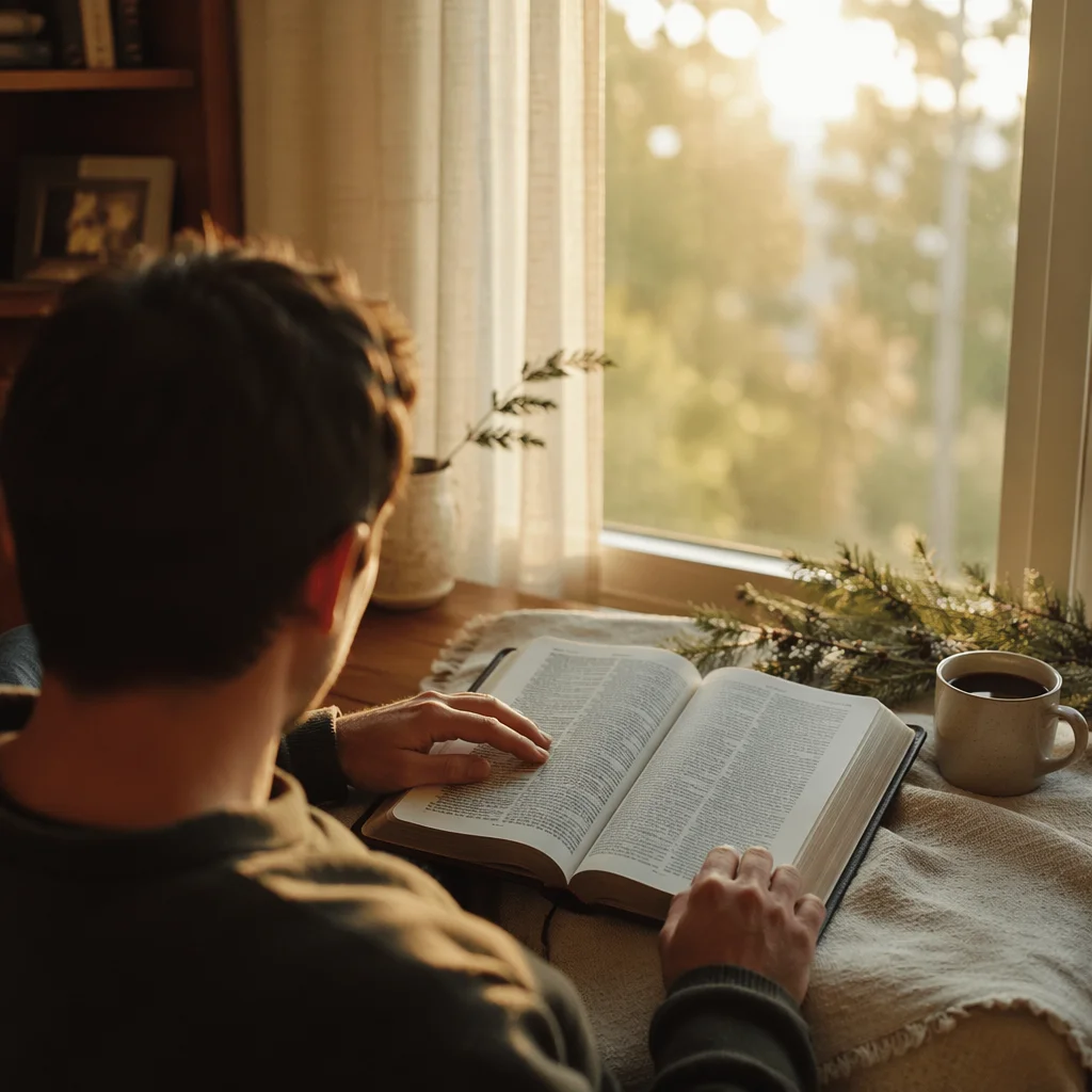 Morning Bible Reading by Window Light