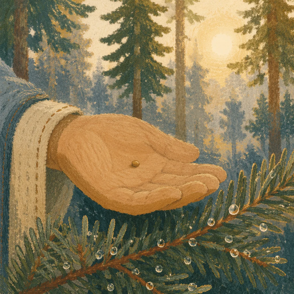 Mustard Seed in Hand by Evergreen