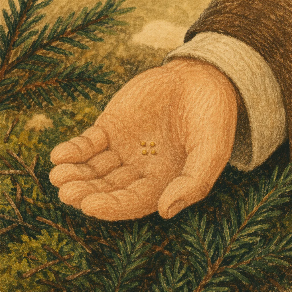 Mustard Seeds Resting in Open Palm