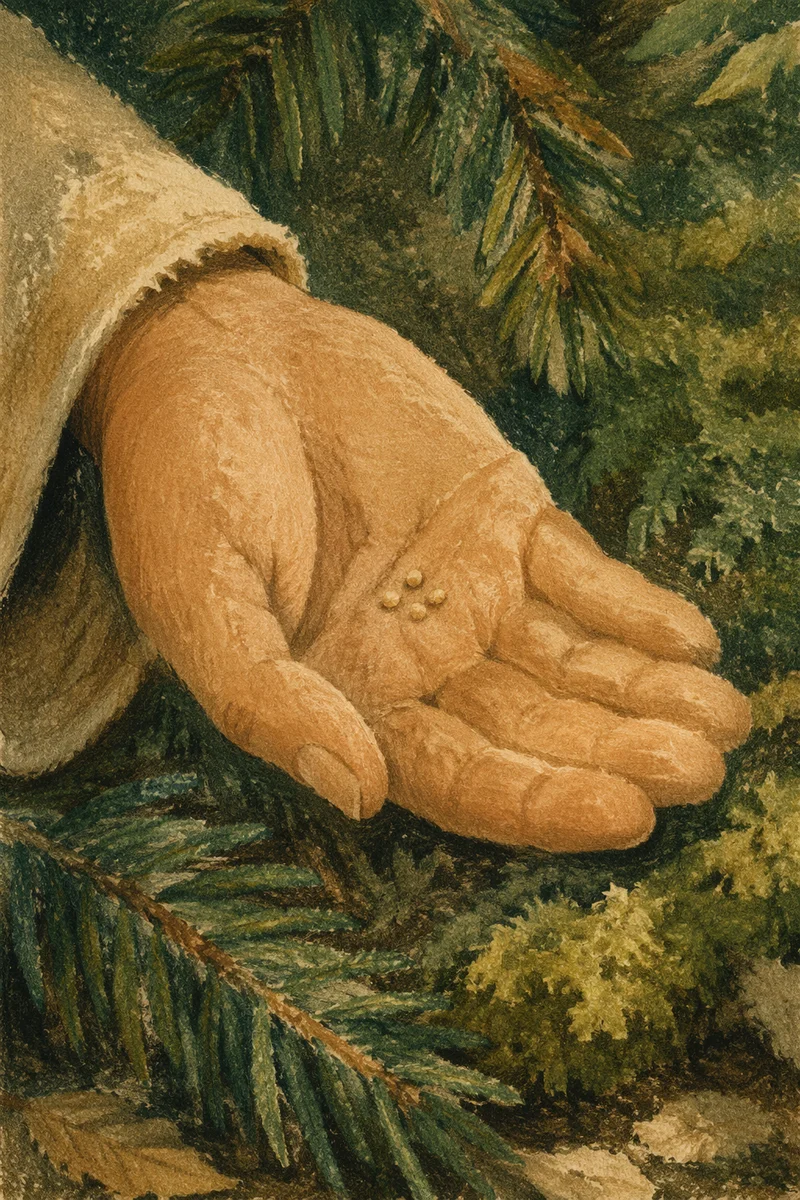 Mustard Seeds Resting in Open Palm