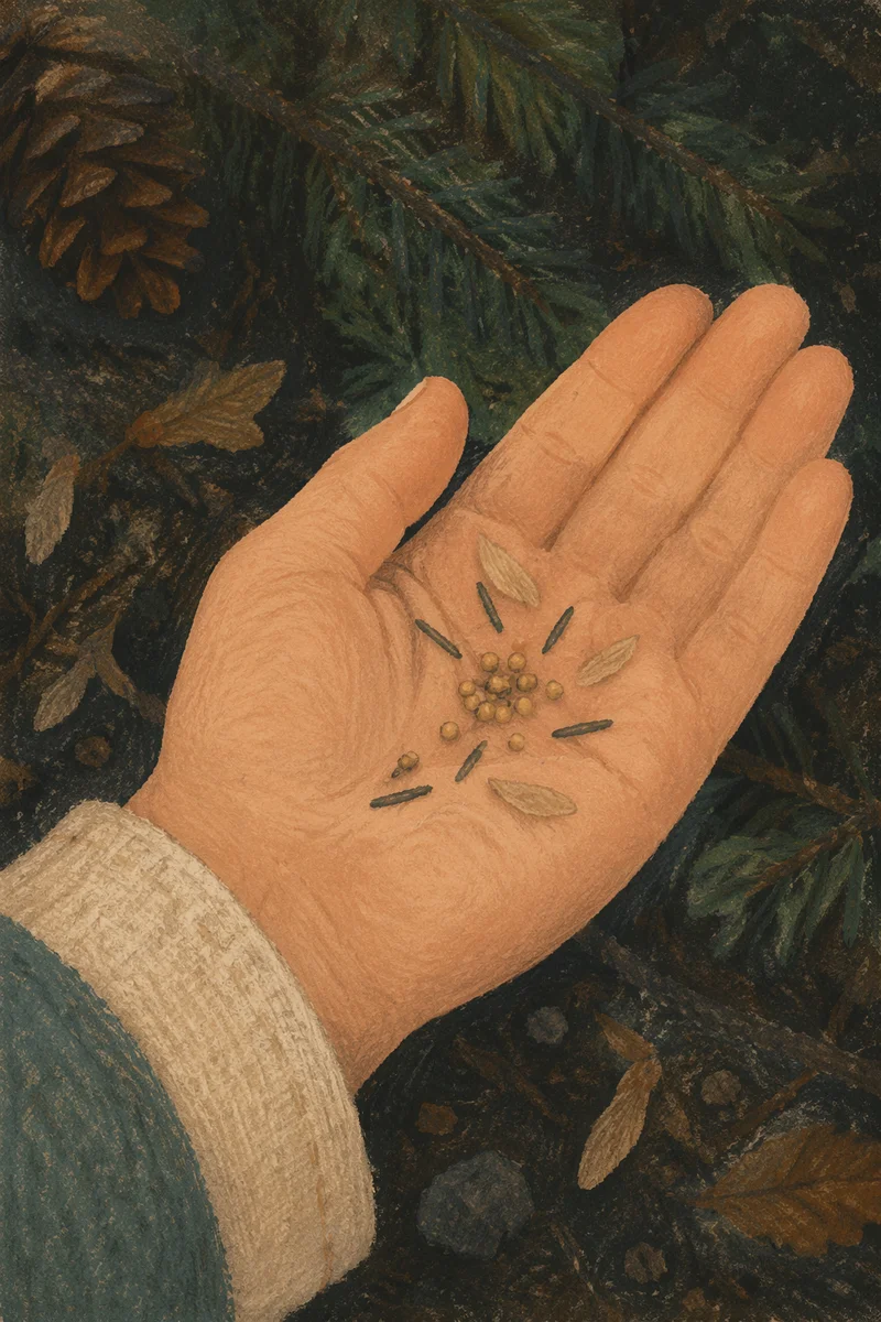 Mustard Seeds Resting in Open Palm