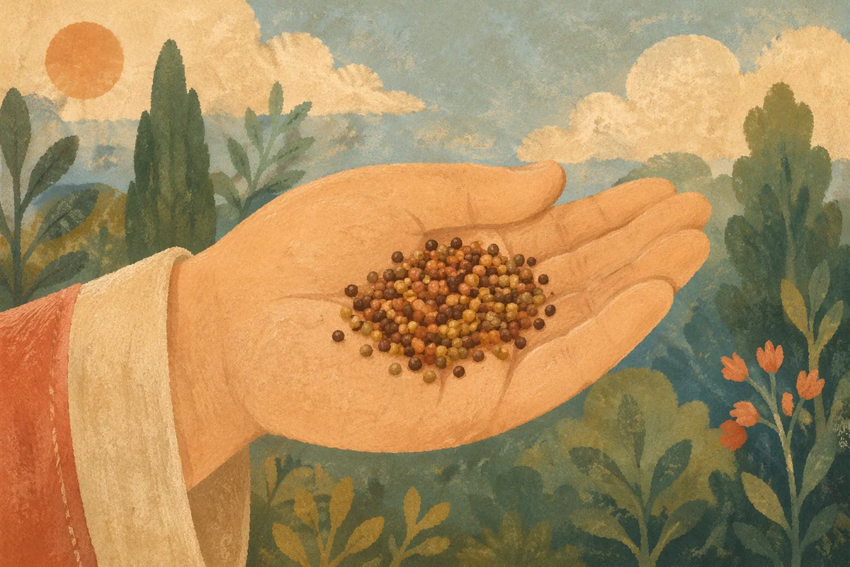 Mustard Seeds Resting in Cupped Palm