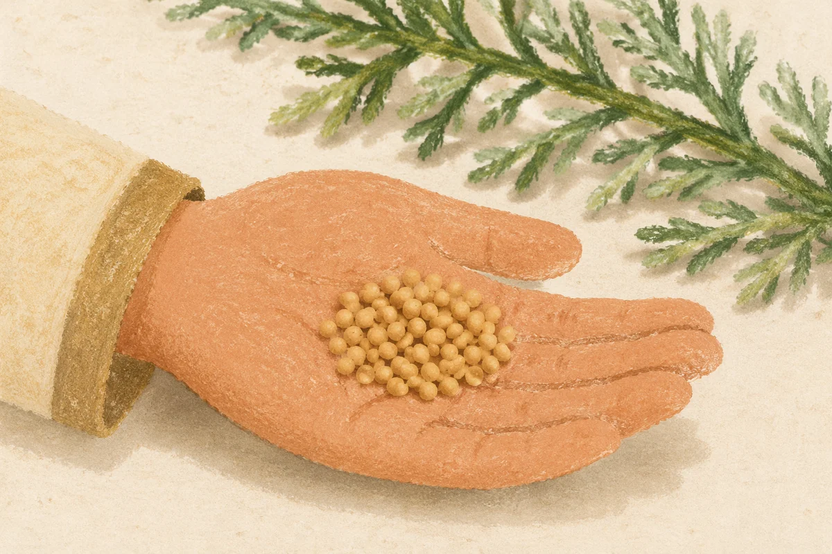 Mustard Seeds Resting in Open Palm