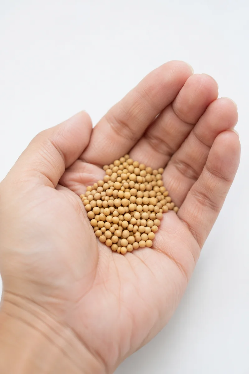 Mustard Seeds Resting in Open Palm