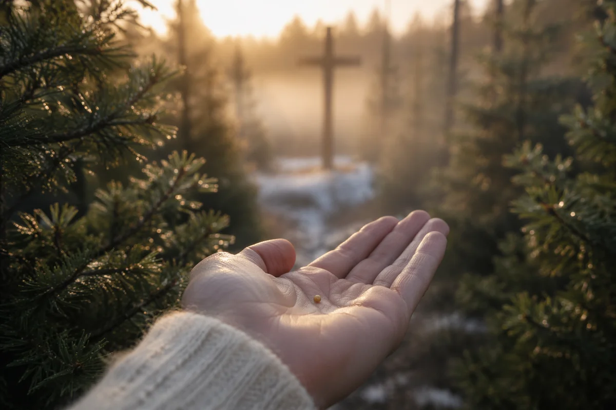 Mustard Seed in Hand by Evergreen Grove