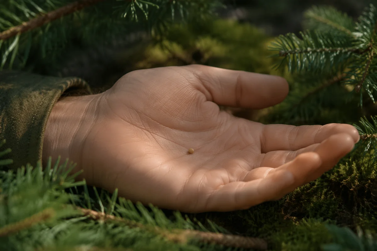 Mustard Seed Resting in Open Palm