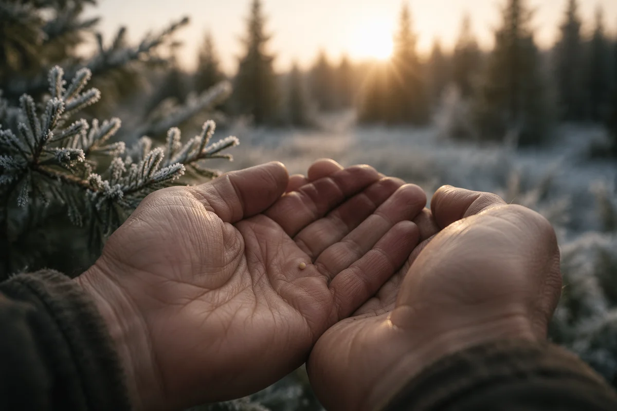 Mustard Seed in Weathered Hands