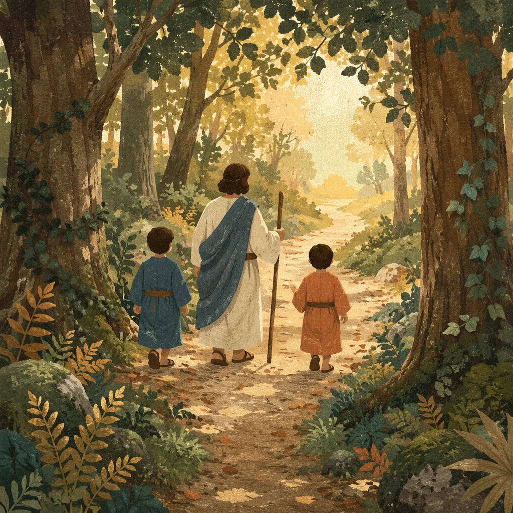 Narrow Forest Path Toward Morning Light