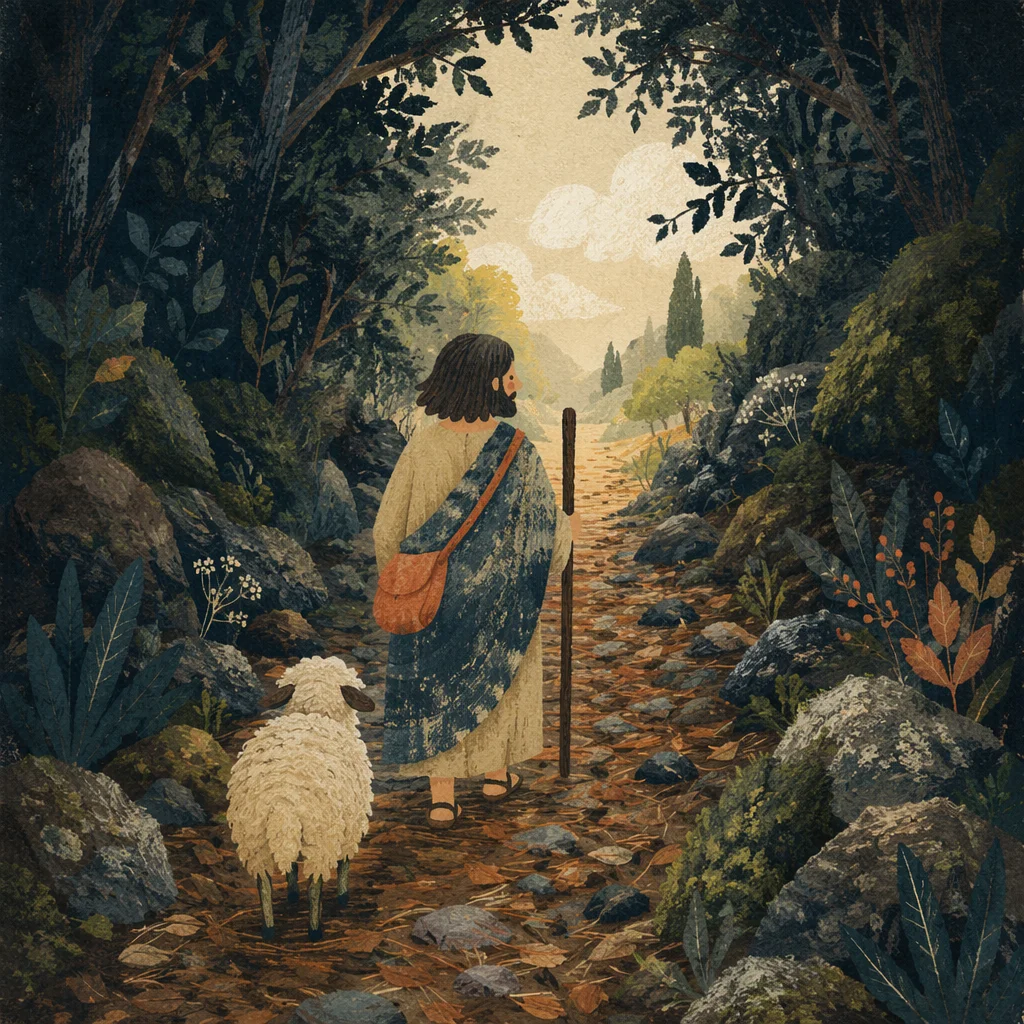 Narrow Evergreen Path Toward Hopeful Light