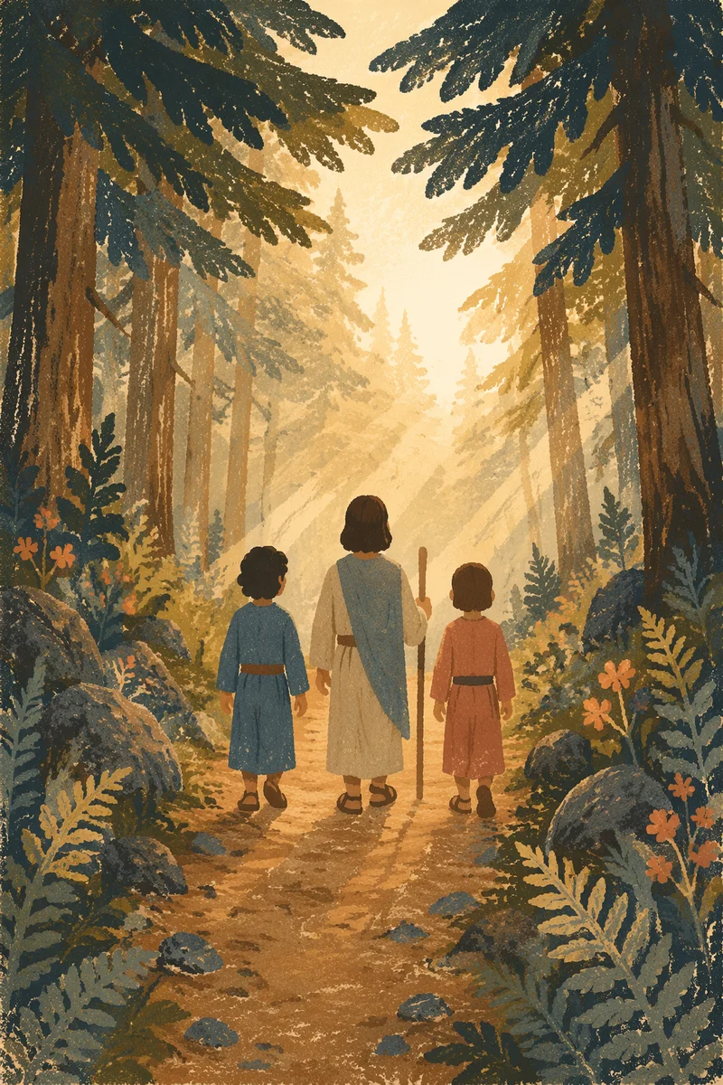 Narrow Forest Path Toward Morning Light