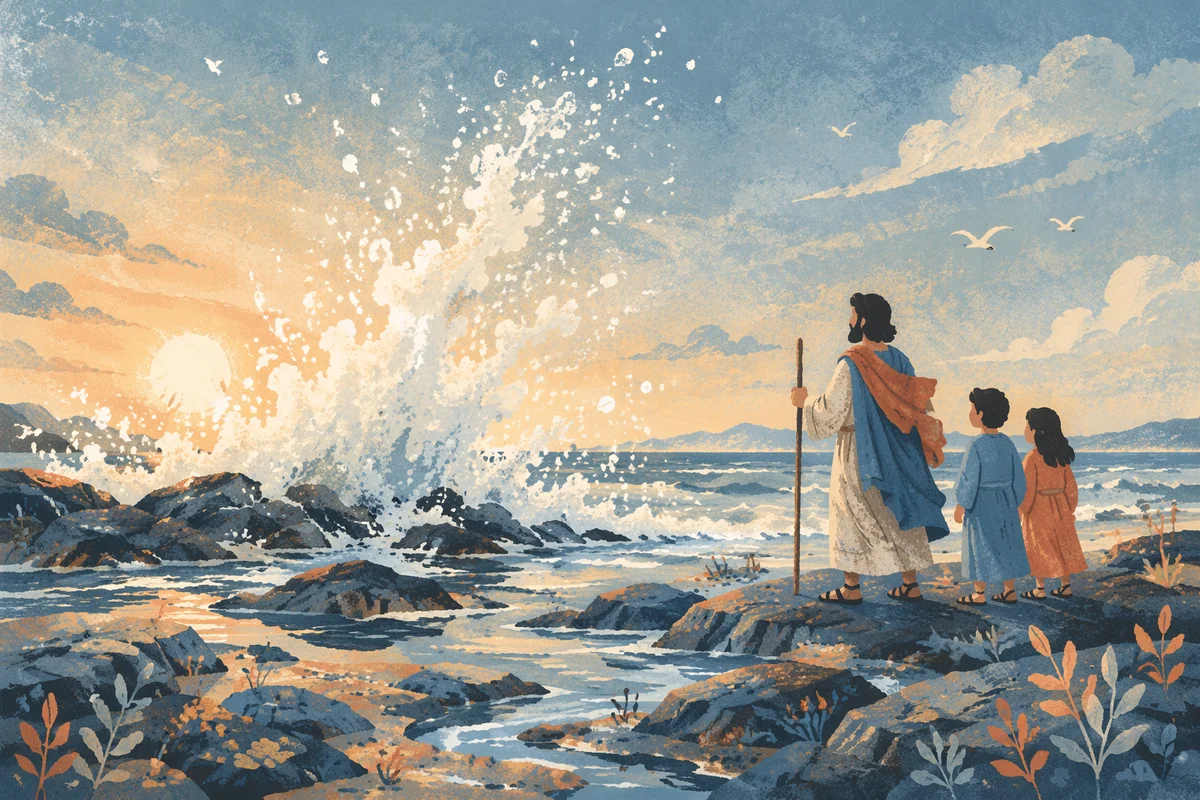 Dramatic Sunrise Waves Crashing on Rocks