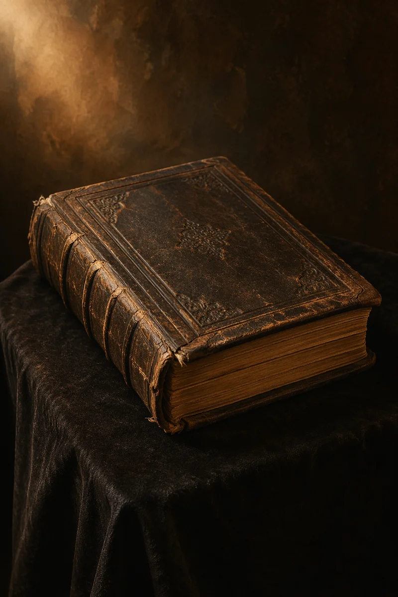 Antique Worn Bible in Warm Window Light