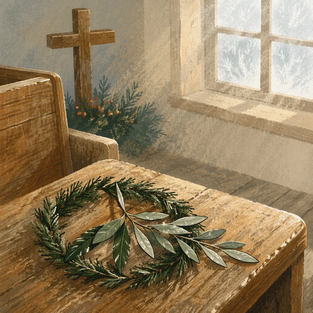 Olive Branch Peace Symbol on Chapel Bench