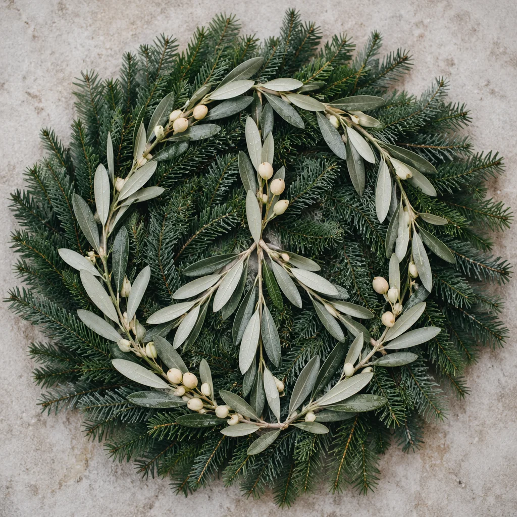 Olive Branch Peace Symbol on Evergreen