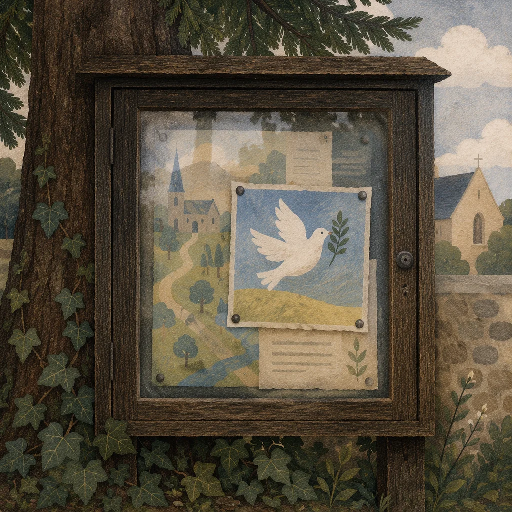 Dove Olive Branch on Church Notice Board