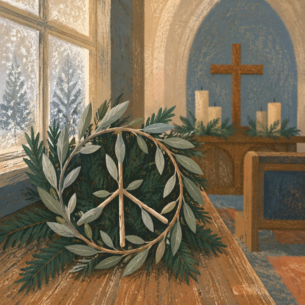 Olive Branch Peace Symbol in Winter Chapel