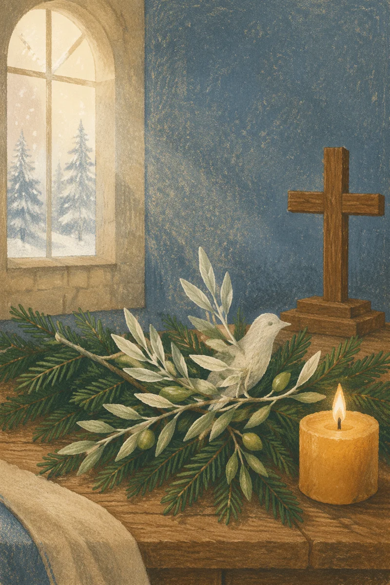 Olive Branch Peace Motif in Winter Chapel