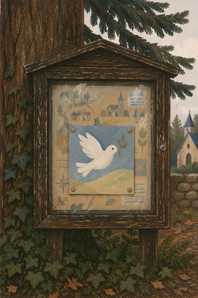 Olive Branch Dove on Evergreen Notice Board