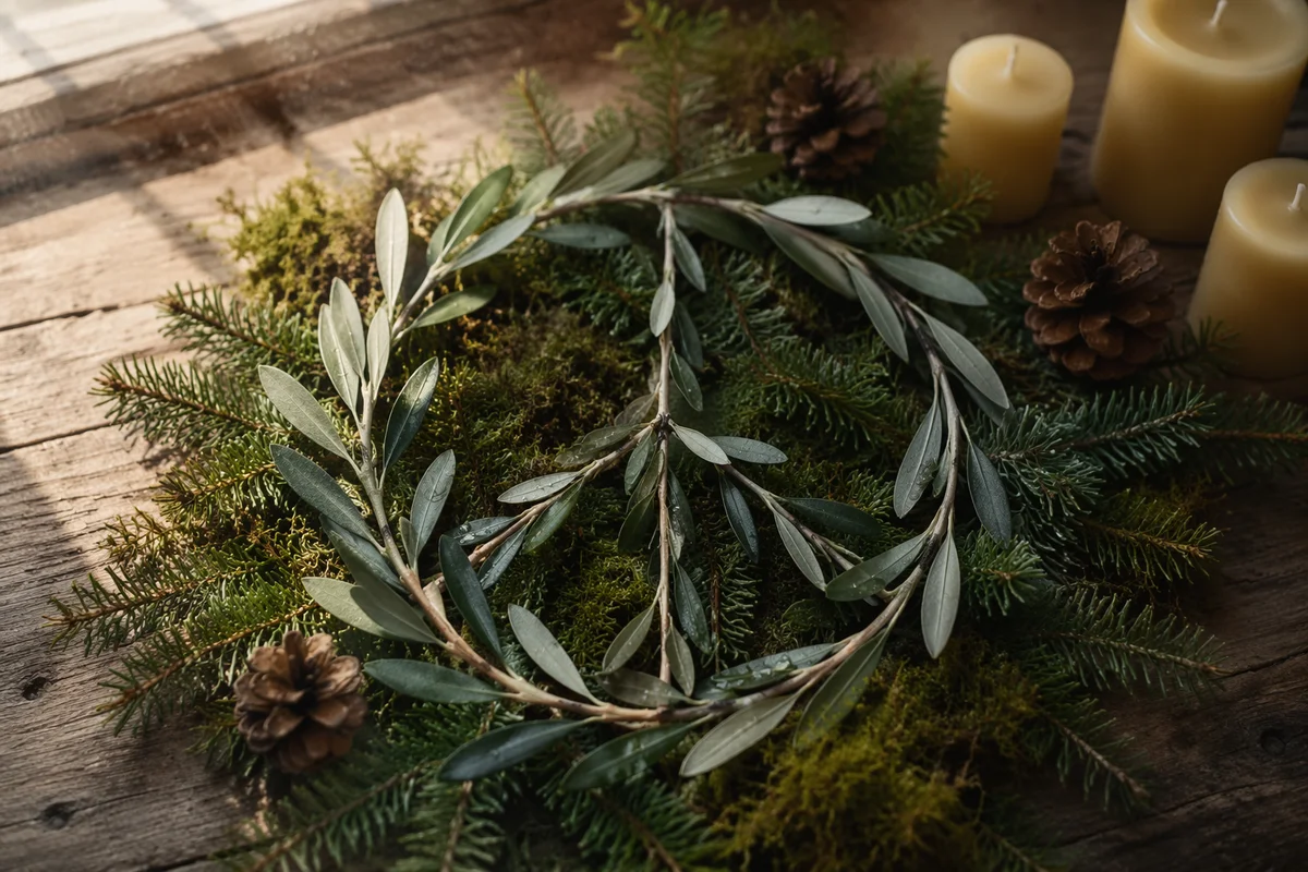 Olive Branch Peace Symbol on Evergreen