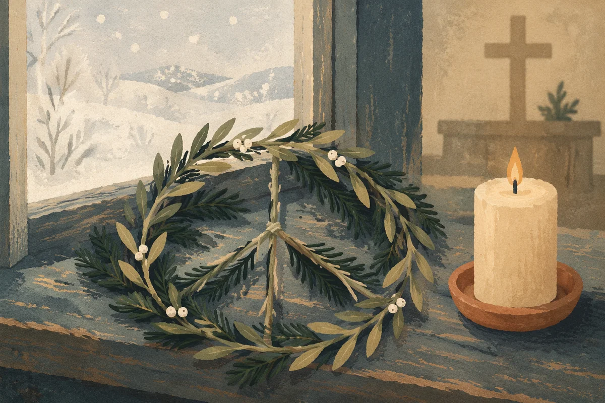 Olive Branch Peace Symbol in Winter Chapel