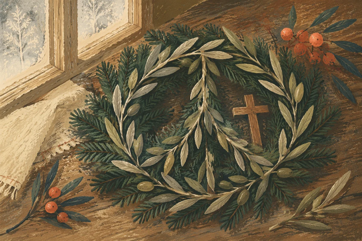 Olive Branch Peace Symbol on Evergreen