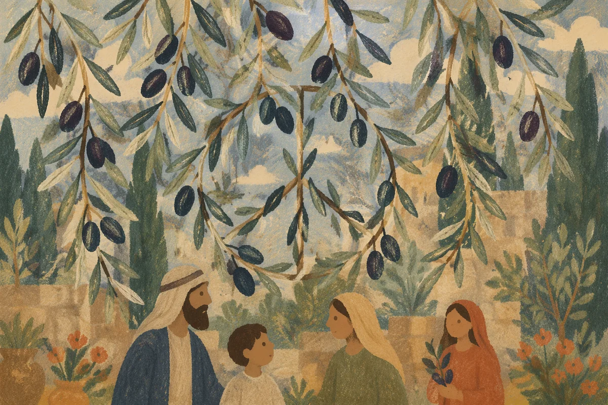 Olive Branches Forming a Peace Symbol