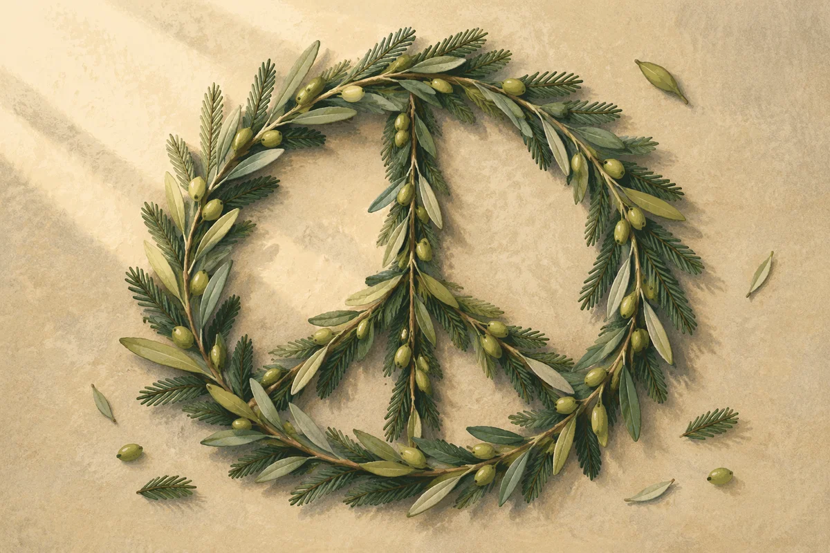 Olive Branch Peace Symbol on Evergreen