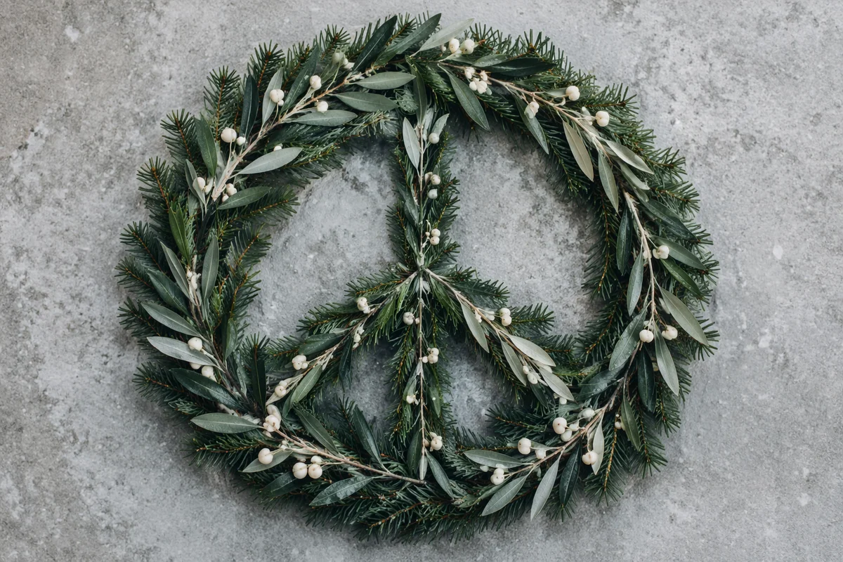 Olive Branch Peace Symbol on Evergreen