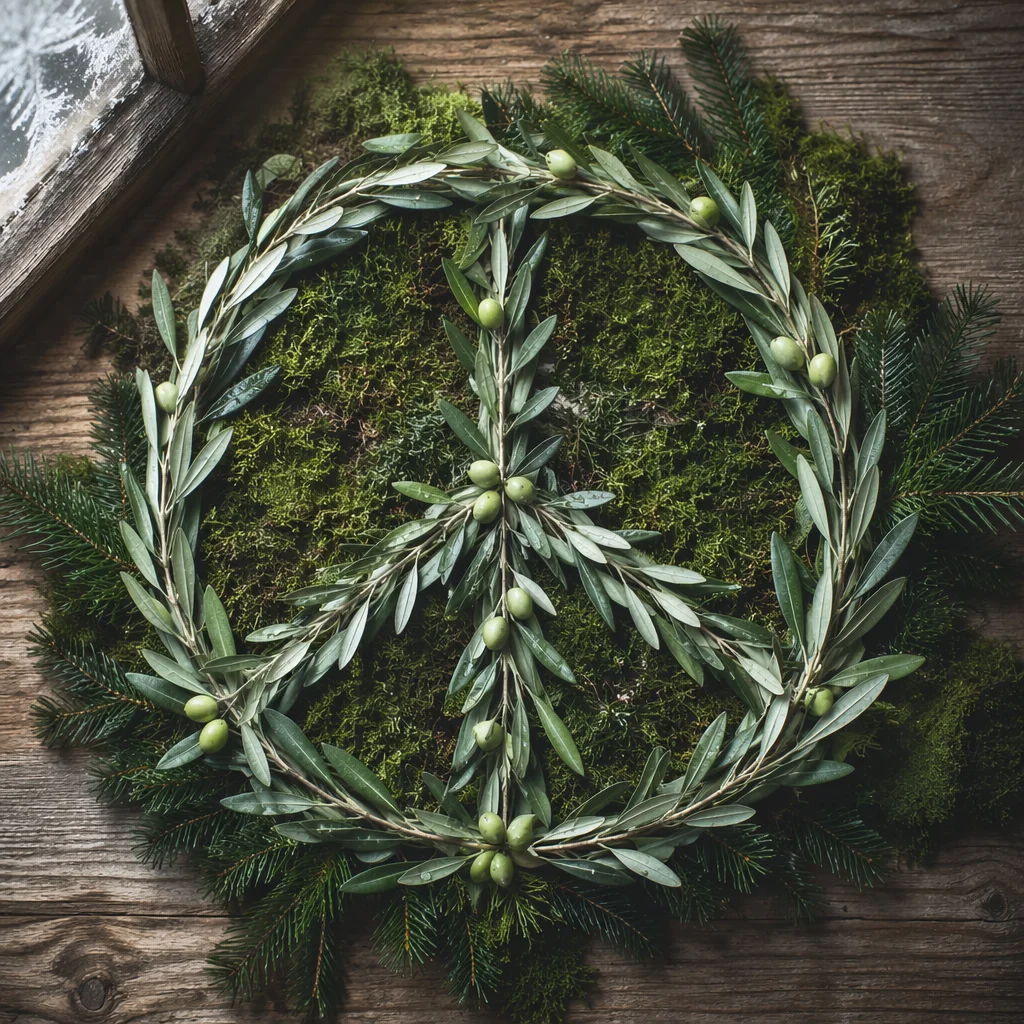Olive Branch Peace Symbol on Evergreen
