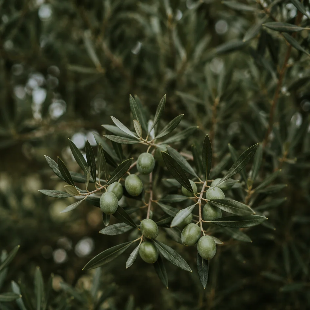 Serene Evergreen Olive Branch Close-Up