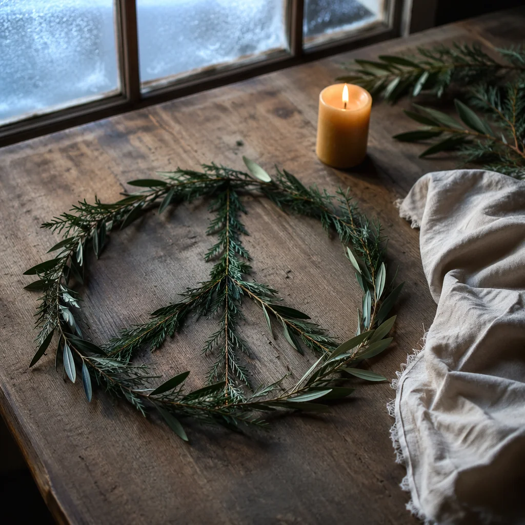 Olive Branch Peace Symbol at Winter Dawn