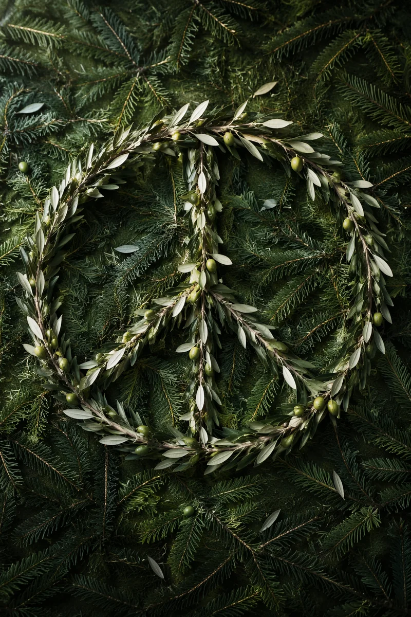 Olive Branch Peace Symbol on Evergreen