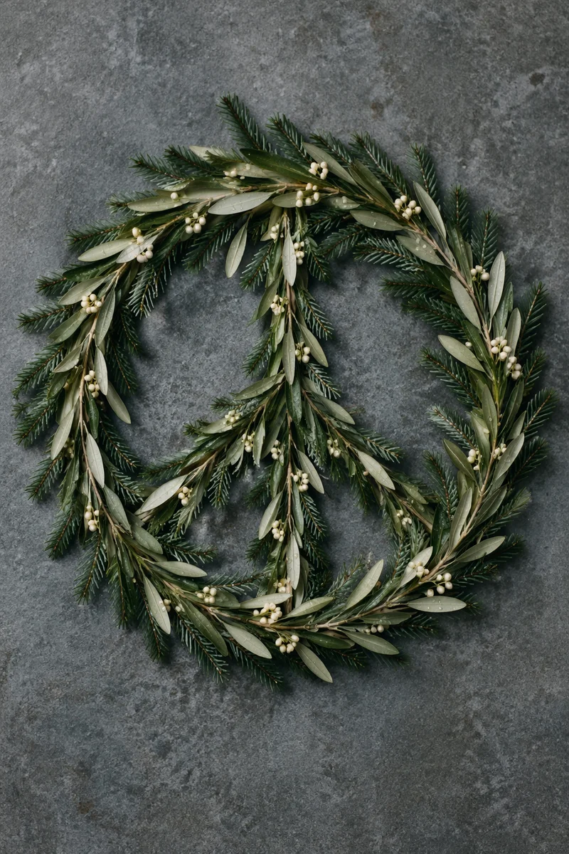 Olive Branch Peace Symbol on Evergreen
