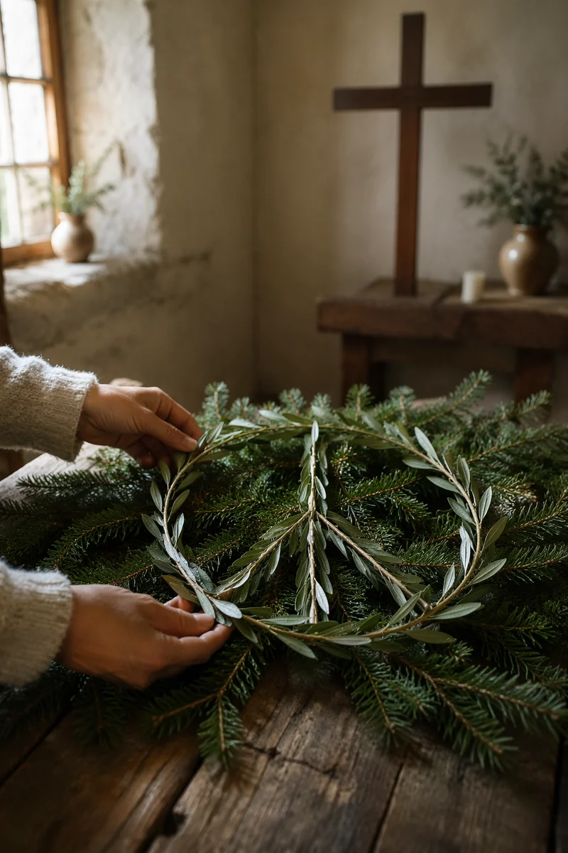 Olive Branch Peace Symbol on Evergreen