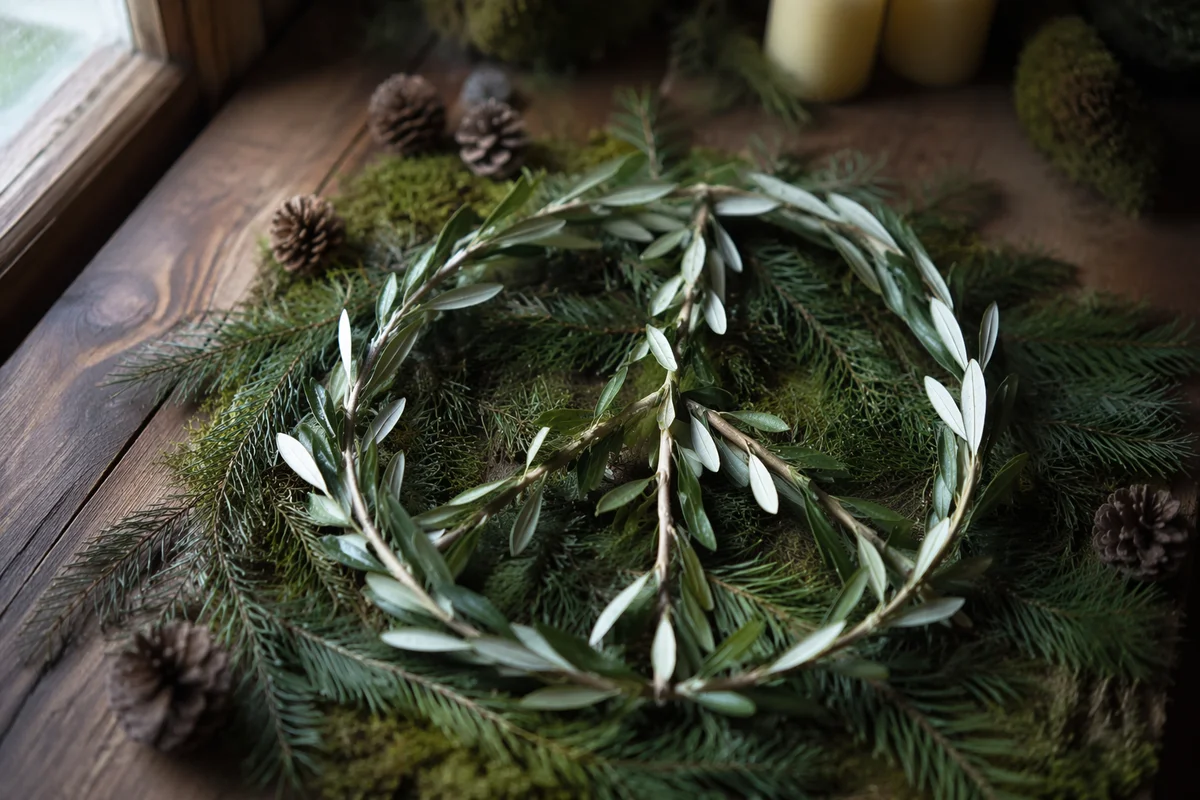 Olive Branch Peace Symbol on Evergreen