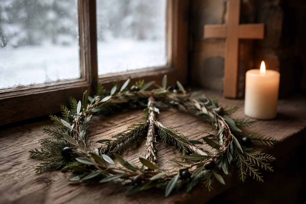 Olive Branch Peace Symbol in Winter Chapel